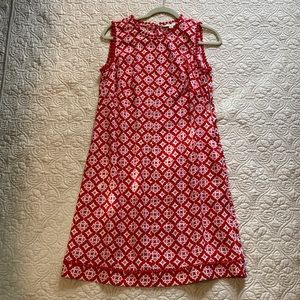 Boden Red Linen Summer Dress with Pockets